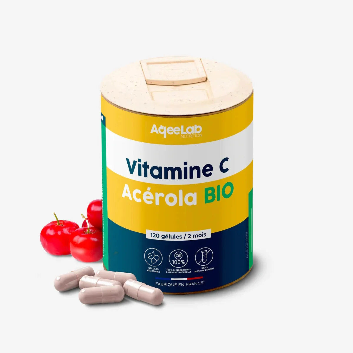 Une boite de gélules de vitamine C par AQEELAB